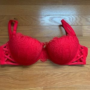 NWOT PINK cute red push up bra